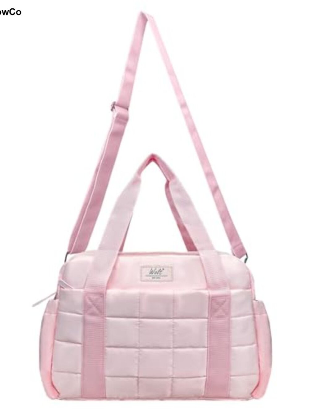 Quilted Gym Duffle Bag with Wet Compartment and Luggage Sleeve, Polyester, Tote